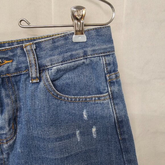 Blue Barrel Distressed Cropped Jeans Rustic Boho 28 - Picture 6 of 15